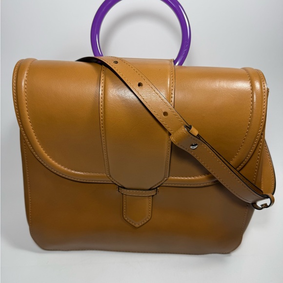 Gianni Chiarini safari leather cross body bag with top handle - Picture 2 of 8